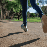 A person jogging outdoors